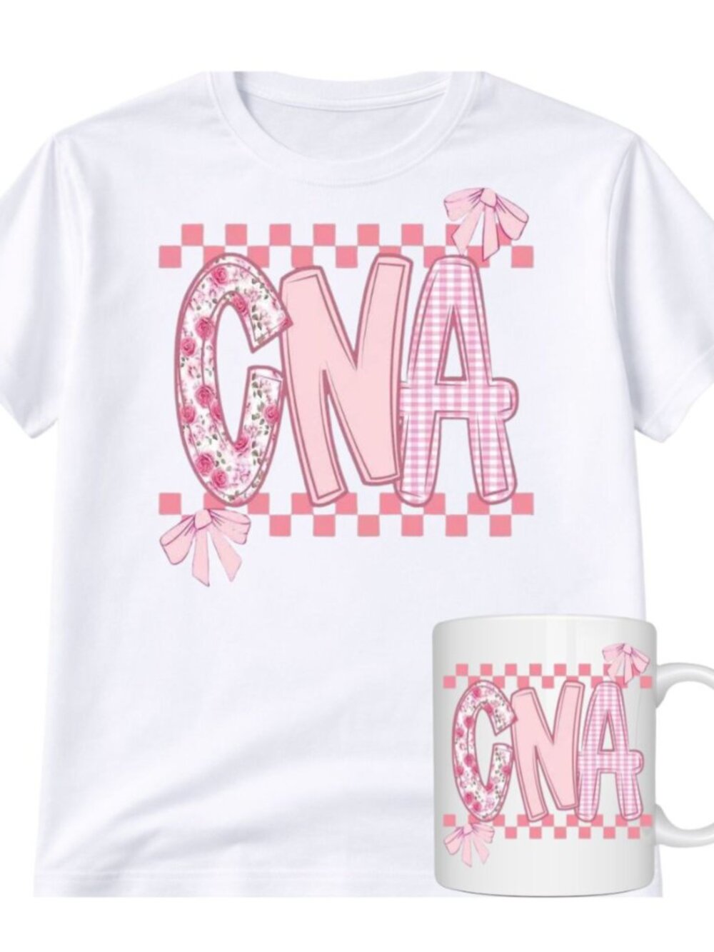 CNA Custom Western Graphic Tee and Coffee Mug 2-Piece Matching Bundle Set